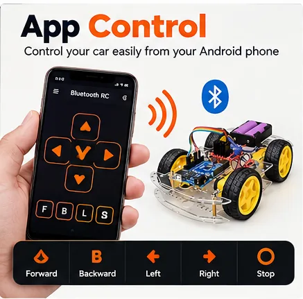 Bluetooth Controlled DIY 4WD Robot Car Kit — photo 5