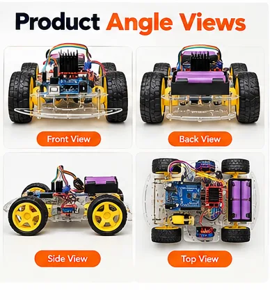 Bluetooth Controlled DIY 4WD Robot Car Kit